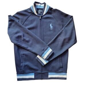 Polo Ralph Lauren Navy Blue Baseball Jacket Big Boys Sz XL (18-20)